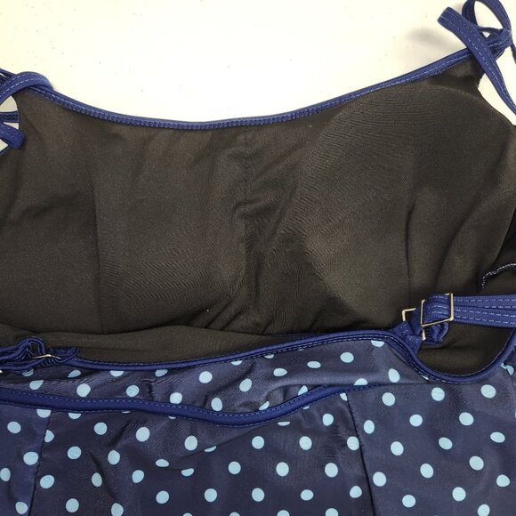 Danify Womens 48 US 16 Navy Blue Polka Dot Swim Dress With Adjustable Straps 215 - Picture 7 of 8